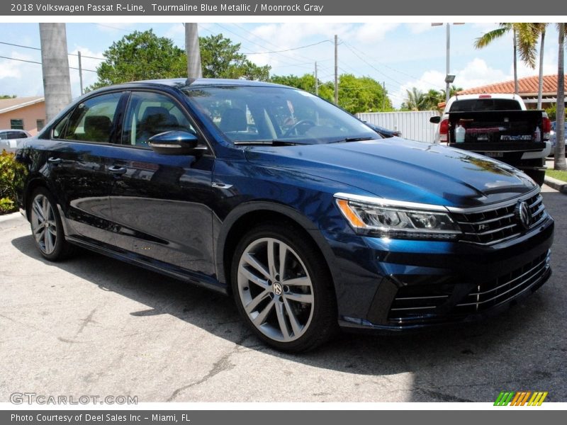 Tourmaline Blue Metallic / Moonrock Gray 2018 Volkswagen Passat R-Line