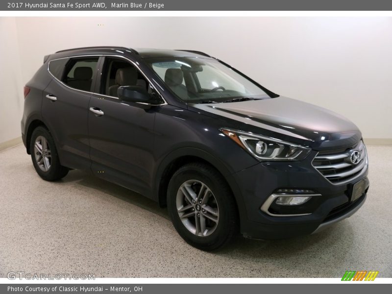 Marlin Blue / Beige 2017 Hyundai Santa Fe Sport AWD