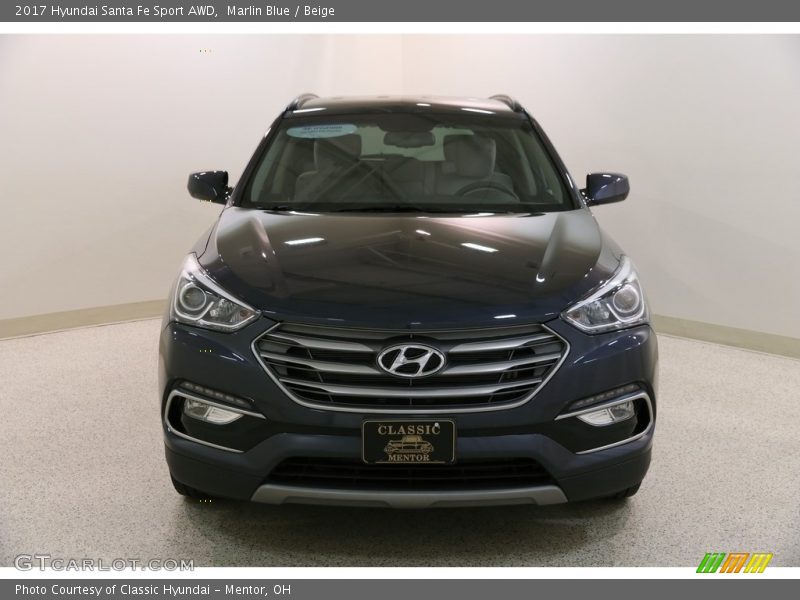 Marlin Blue / Beige 2017 Hyundai Santa Fe Sport AWD