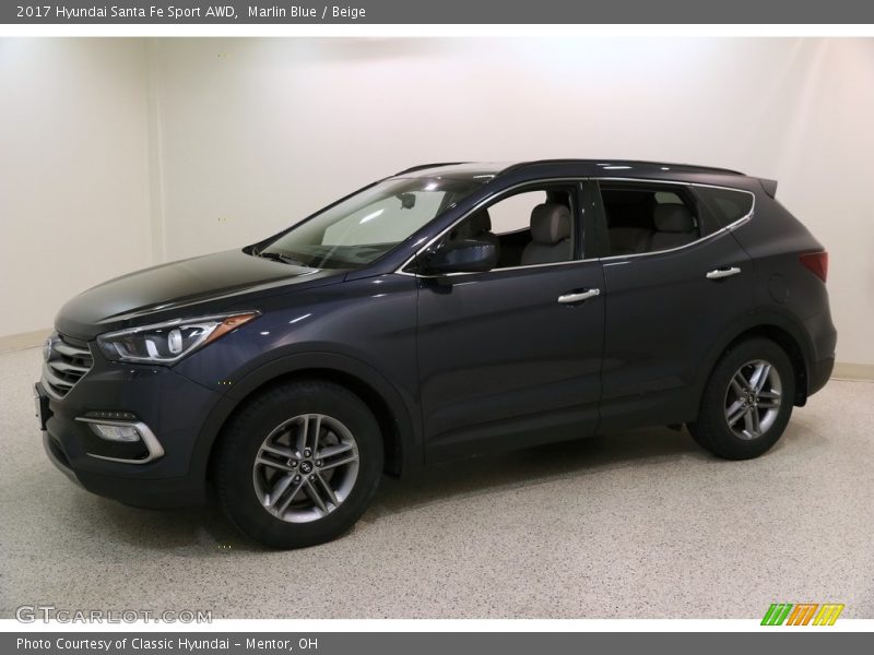 Marlin Blue / Beige 2017 Hyundai Santa Fe Sport AWD