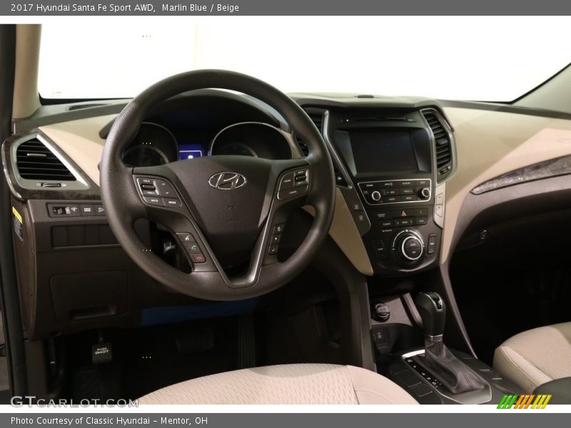 Marlin Blue / Beige 2017 Hyundai Santa Fe Sport AWD