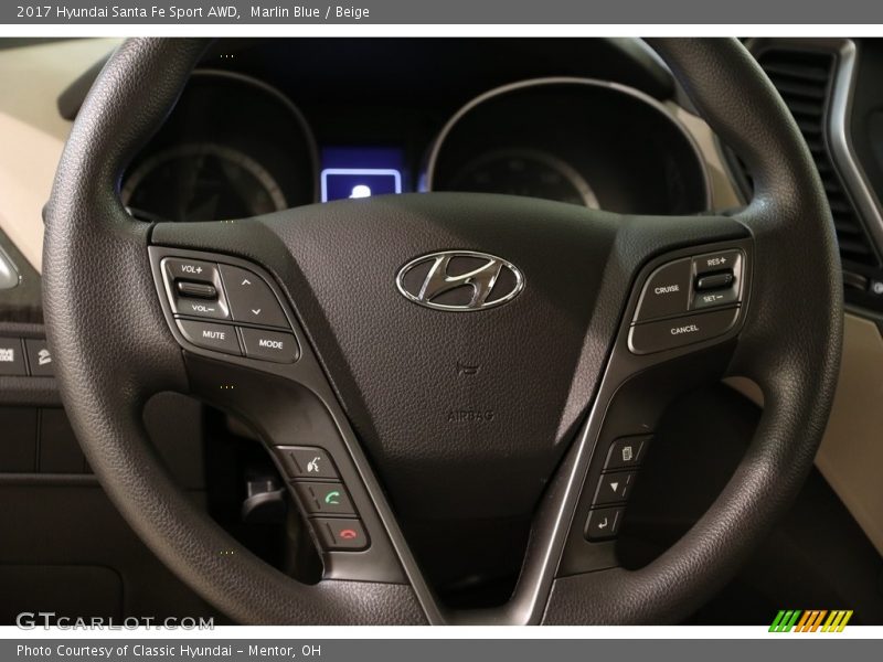 Marlin Blue / Beige 2017 Hyundai Santa Fe Sport AWD