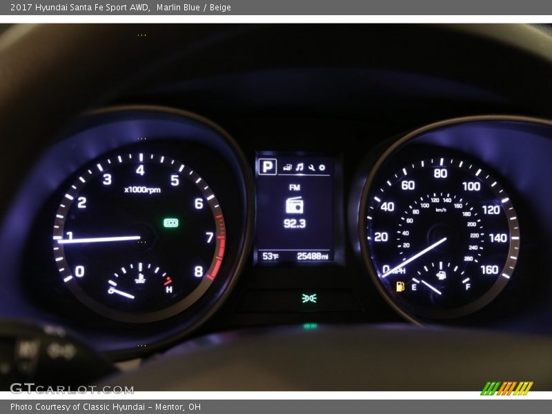 Marlin Blue / Beige 2017 Hyundai Santa Fe Sport AWD