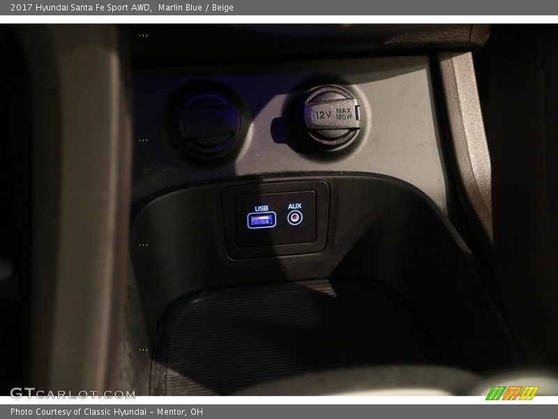 Marlin Blue / Beige 2017 Hyundai Santa Fe Sport AWD