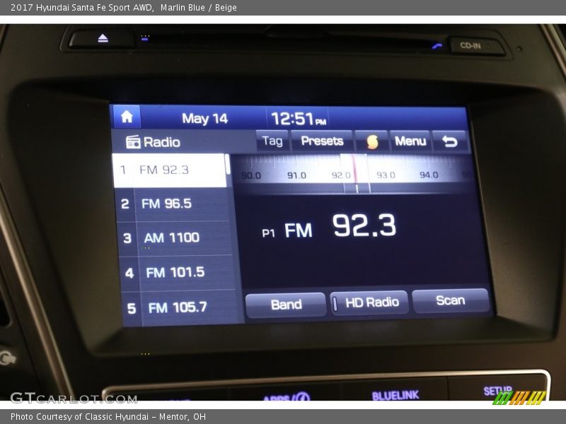 Marlin Blue / Beige 2017 Hyundai Santa Fe Sport AWD