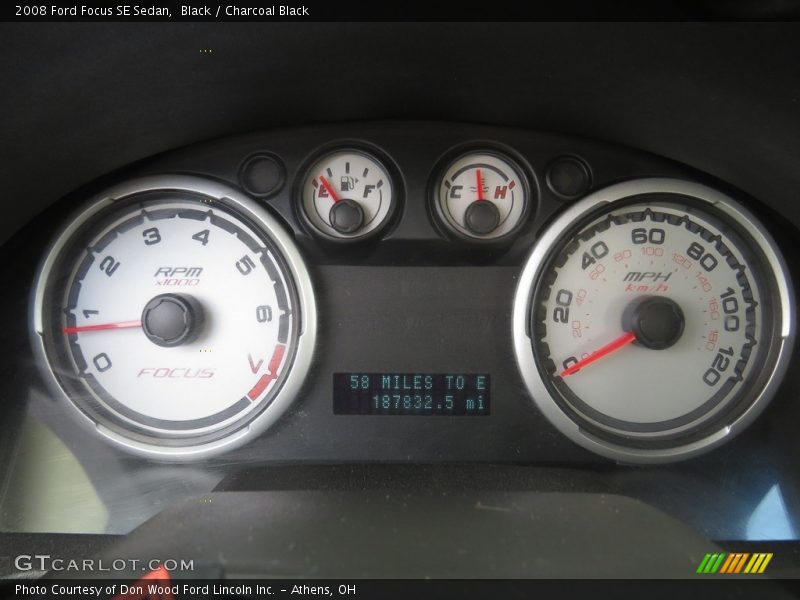Black / Charcoal Black 2008 Ford Focus SE Sedan