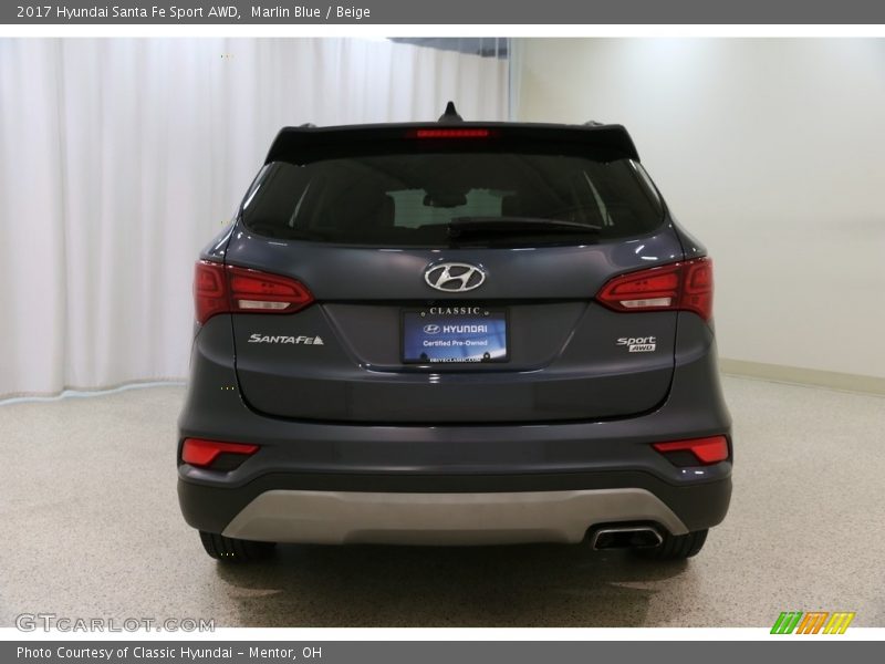 Marlin Blue / Beige 2017 Hyundai Santa Fe Sport AWD