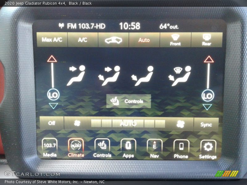 Controls of 2020 Gladiator Rubicon 4x4