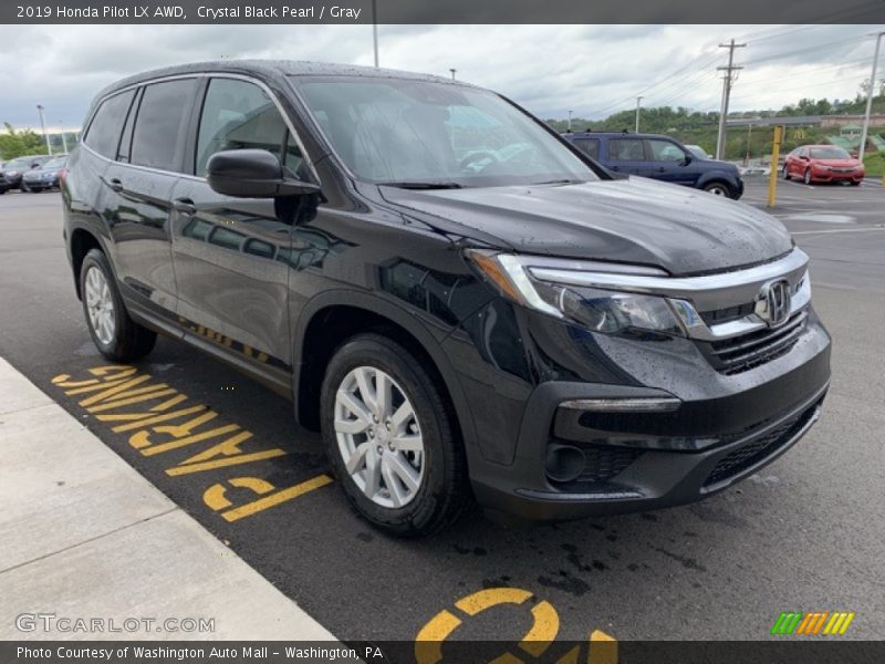 Crystal Black Pearl / Gray 2019 Honda Pilot LX AWD