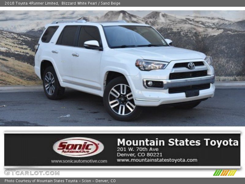 Blizzard White Pearl / Sand Beige 2018 Toyota 4Runner Limited