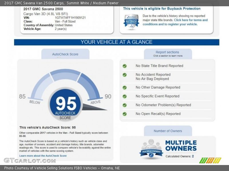 Summit White / Medium Pewter 2017 GMC Savana Van 2500 Cargo