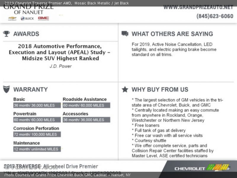 Mosaic Black Metallic / Jet Black 2019 Chevrolet Traverse Premier AWD