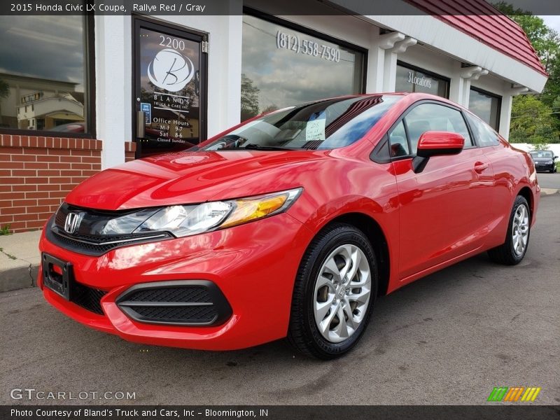 Rallye Red / Gray 2015 Honda Civic LX Coupe