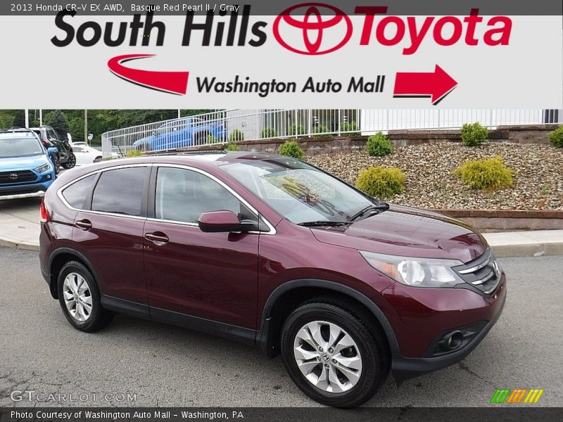 Basque Red Pearl II / Gray 2013 Honda CR-V EX AWD