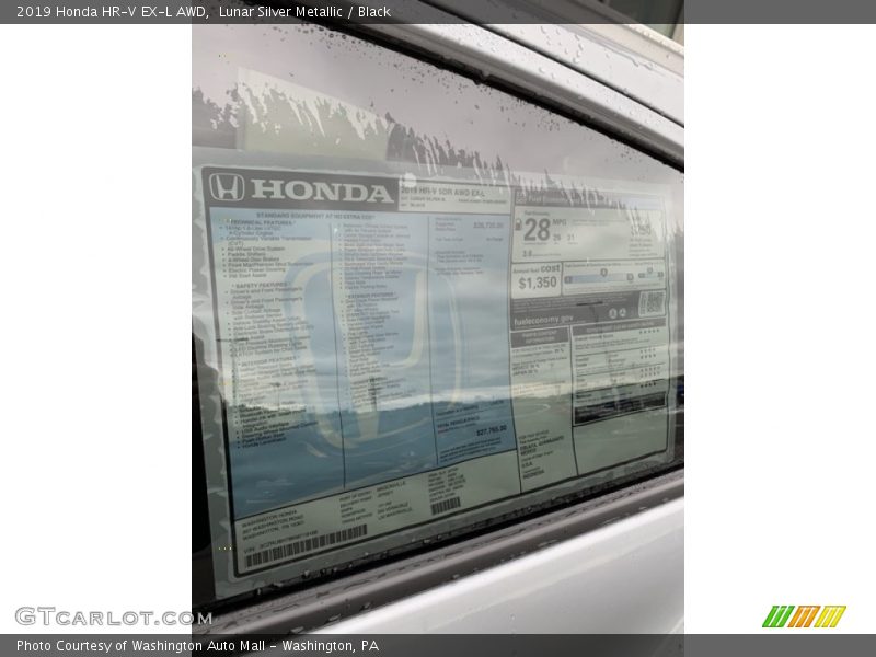 Lunar Silver Metallic / Black 2019 Honda HR-V EX-L AWD