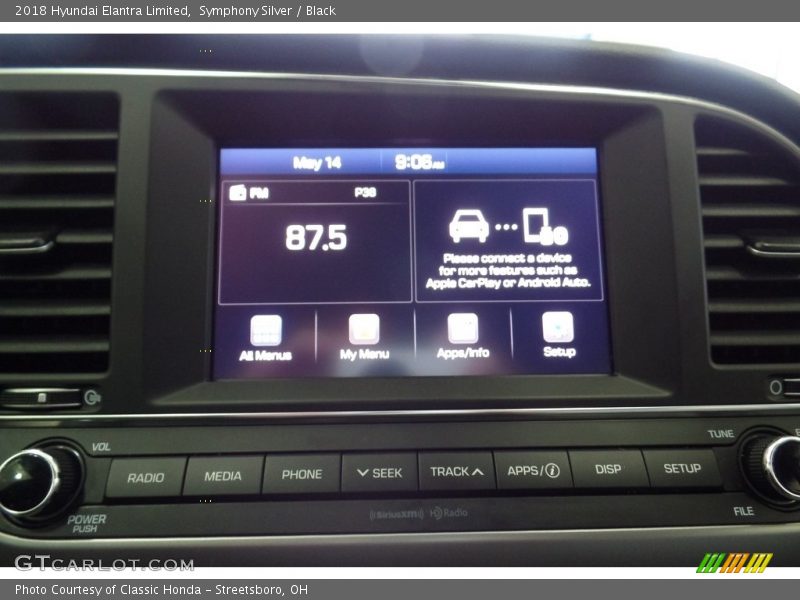 Symphony Silver / Black 2018 Hyundai Elantra Limited