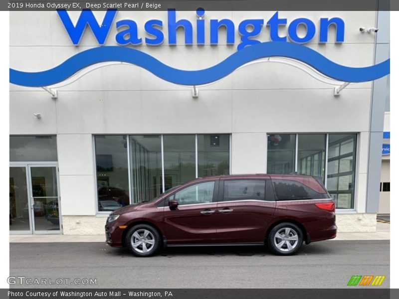 Deep Scarlet Pearl / Beige 2019 Honda Odyssey EX