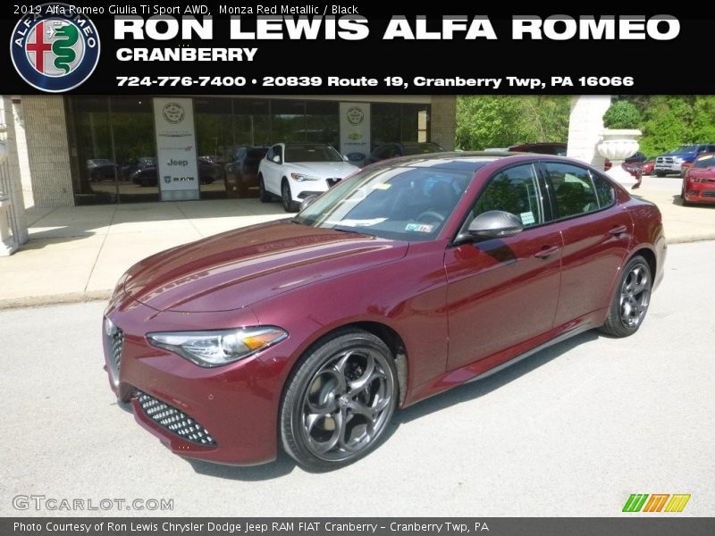 Monza Red Metallic / Black 2019 Alfa Romeo Giulia Ti Sport AWD