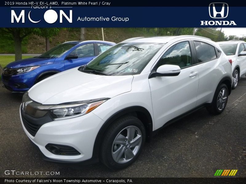 Platinum White Pearl / Gray 2019 Honda HR-V EX-L AWD