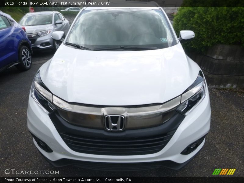 Platinum White Pearl / Gray 2019 Honda HR-V EX-L AWD