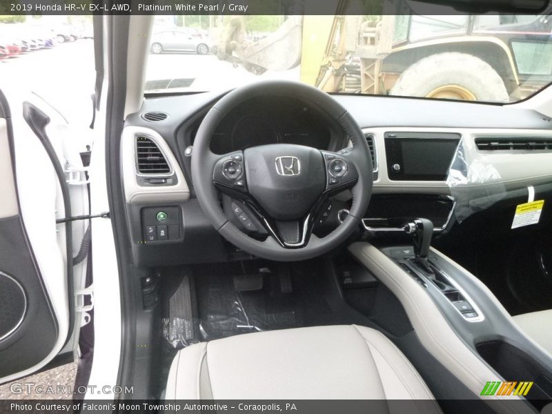 Platinum White Pearl / Gray 2019 Honda HR-V EX-L AWD