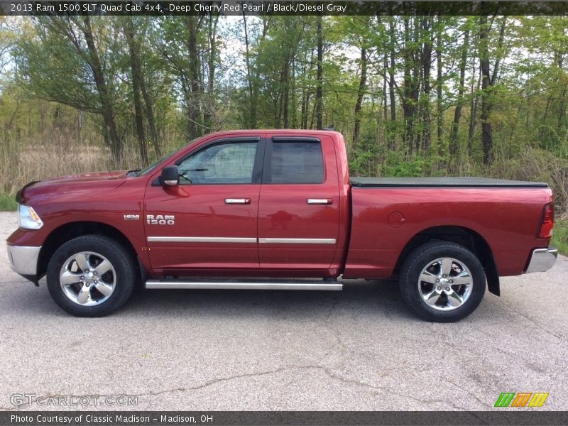 Deep Cherry Red Pearl / Black/Diesel Gray 2013 Ram 1500 SLT Quad Cab 4x4