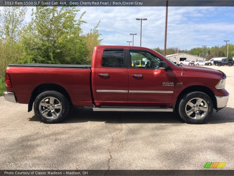 Deep Cherry Red Pearl / Black/Diesel Gray 2013 Ram 1500 SLT Quad Cab 4x4