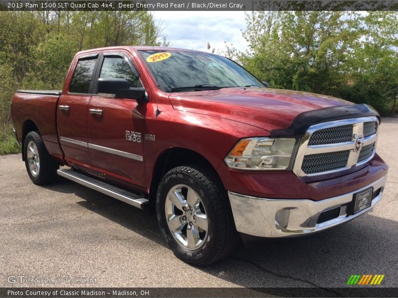 Deep Cherry Red Pearl / Black/Diesel Gray 2013 Ram 1500 SLT Quad Cab 4x4