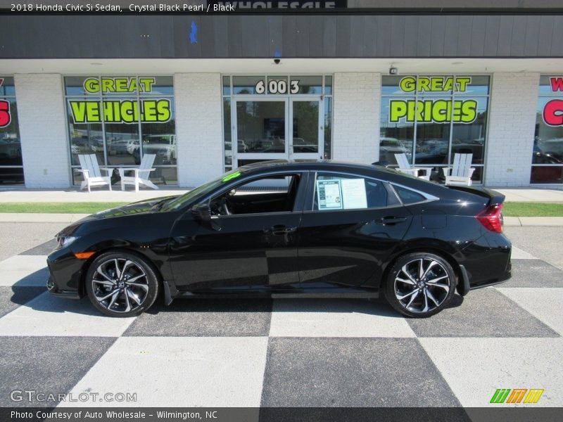 Crystal Black Pearl / Black 2018 Honda Civic Si Sedan