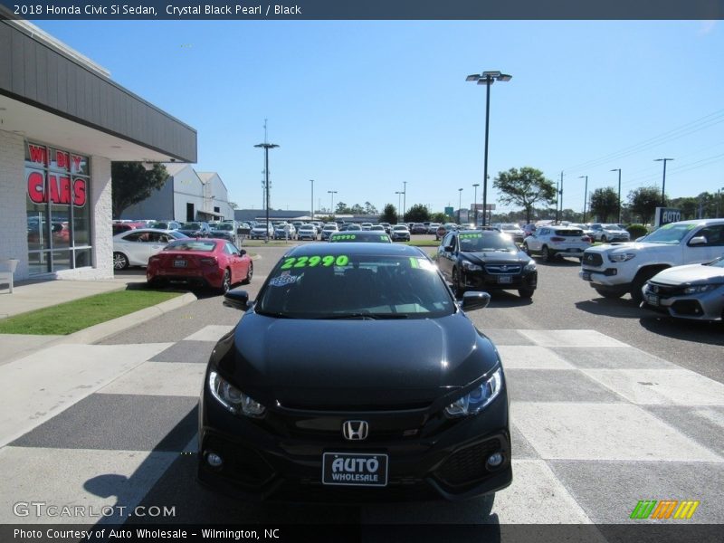 Crystal Black Pearl / Black 2018 Honda Civic Si Sedan