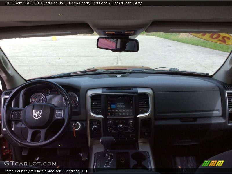 Deep Cherry Red Pearl / Black/Diesel Gray 2013 Ram 1500 SLT Quad Cab 4x4