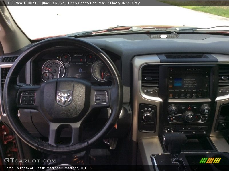 Deep Cherry Red Pearl / Black/Diesel Gray 2013 Ram 1500 SLT Quad Cab 4x4