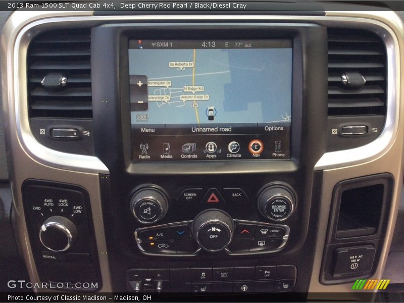 Deep Cherry Red Pearl / Black/Diesel Gray 2013 Ram 1500 SLT Quad Cab 4x4