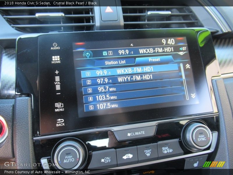 Crystal Black Pearl / Black 2018 Honda Civic Si Sedan