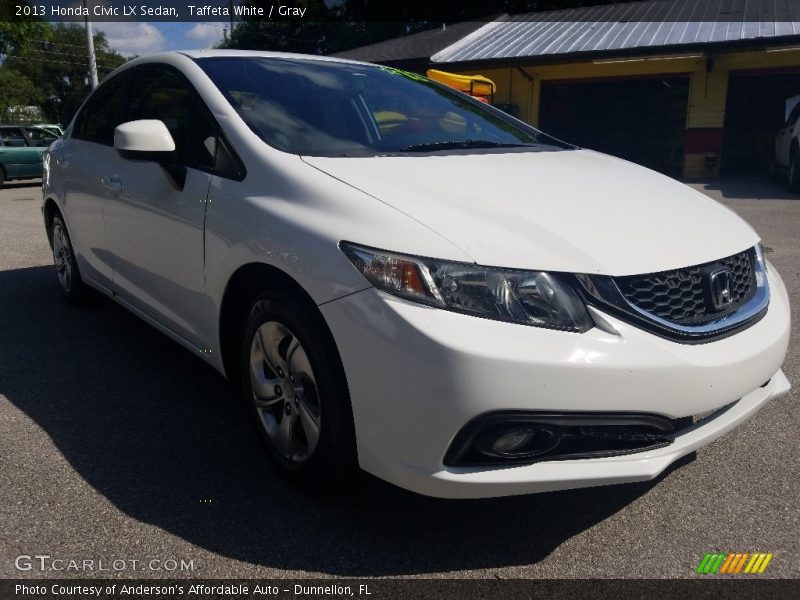 Taffeta White / Gray 2013 Honda Civic LX Sedan