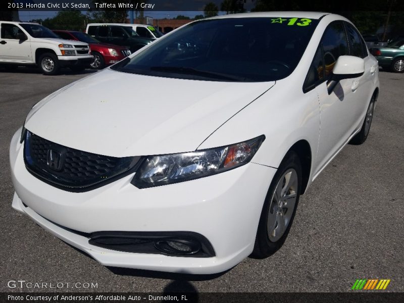 Taffeta White / Gray 2013 Honda Civic LX Sedan