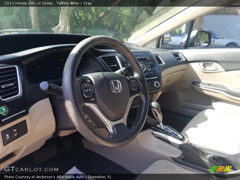 Taffeta White / Gray 2013 Honda Civic LX Sedan