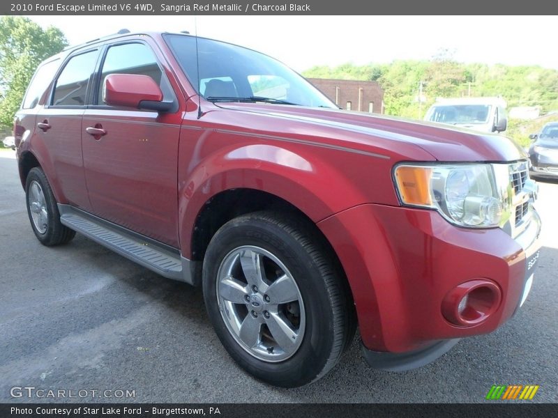 Sangria Red Metallic / Charcoal Black 2010 Ford Escape Limited V6 4WD