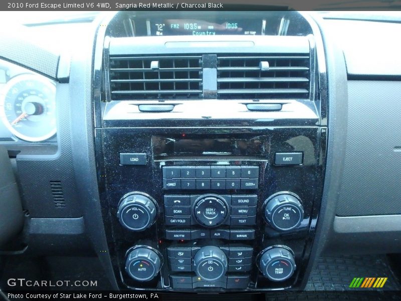 Sangria Red Metallic / Charcoal Black 2010 Ford Escape Limited V6 4WD