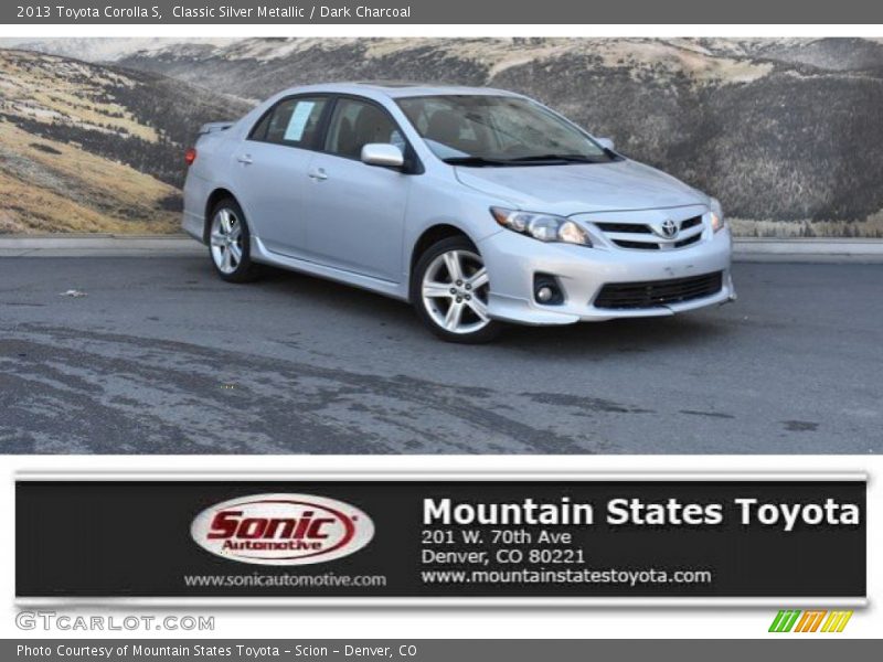 Classic Silver Metallic / Dark Charcoal 2013 Toyota Corolla S