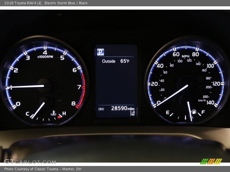Electric Storm Blue / Black 2018 Toyota RAV4 LE