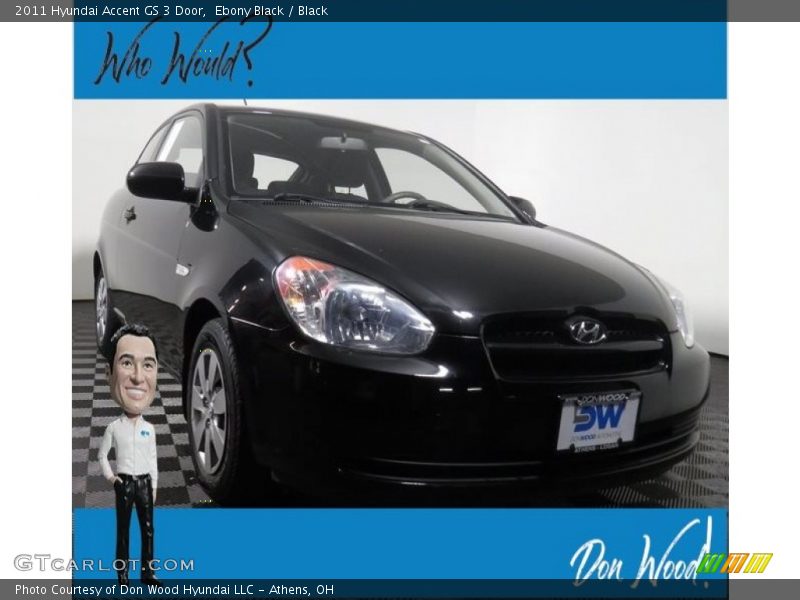 Ebony Black / Black 2011 Hyundai Accent GS 3 Door