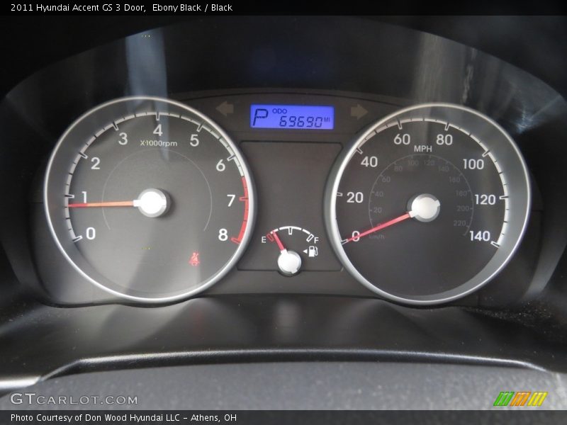 Ebony Black / Black 2011 Hyundai Accent GS 3 Door