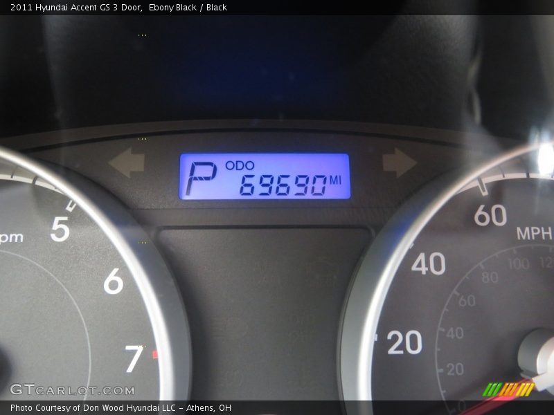 Ebony Black / Black 2011 Hyundai Accent GS 3 Door