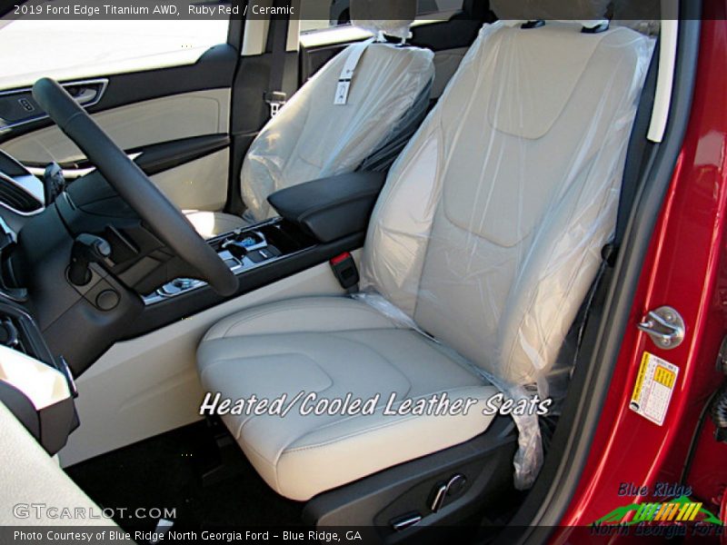 Ruby Red / Ceramic 2019 Ford Edge Titanium AWD
