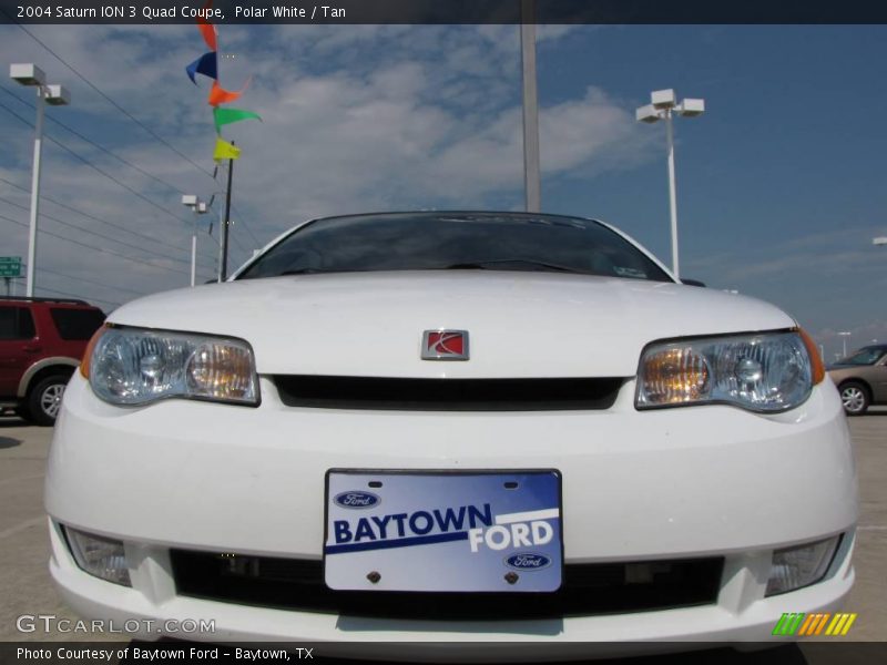 Polar White / Tan 2004 Saturn ION 3 Quad Coupe