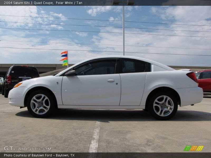 Polar White / Tan 2004 Saturn ION 3 Quad Coupe