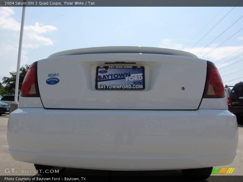 Polar White / Tan 2004 Saturn ION 3 Quad Coupe