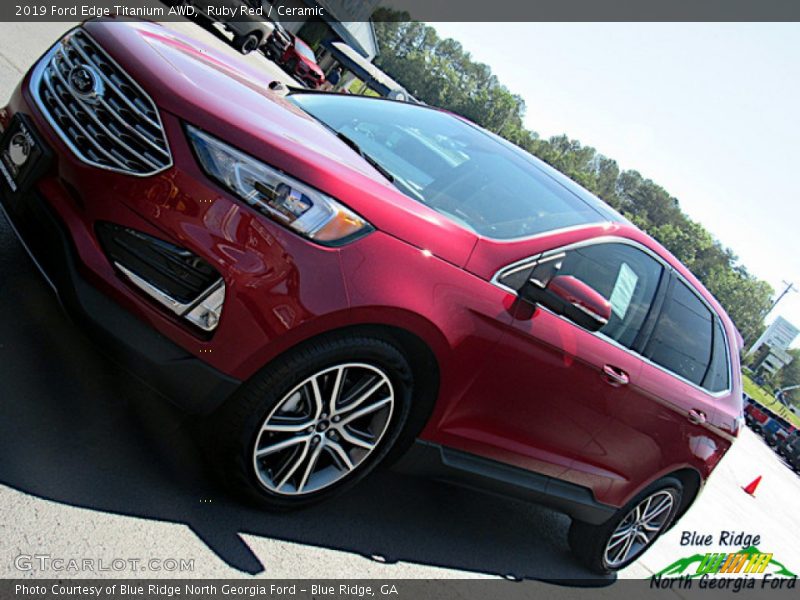 Ruby Red / Ceramic 2019 Ford Edge Titanium AWD