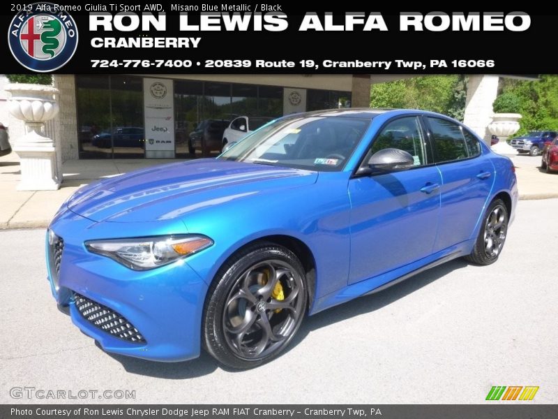 Misano Blue Metallic / Black 2019 Alfa Romeo Giulia Ti Sport AWD